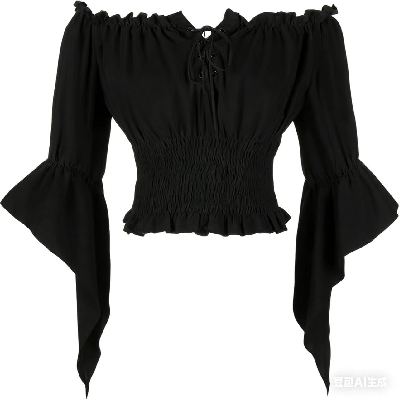 Off Shoulder Top - Renaissance Medieval Aristocratic Attire Women Vintage