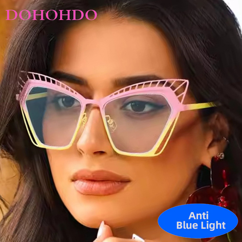 Women'S Fashion Reading Glasses - Fashion Design Metal Hollow Cat Eye