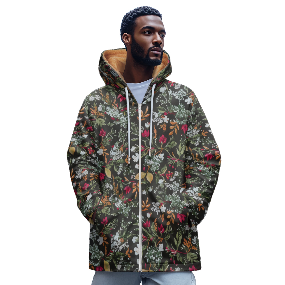 Women'S Fashion Zip Hoodie - Luxury Flower 3D Printed Pattern Zip