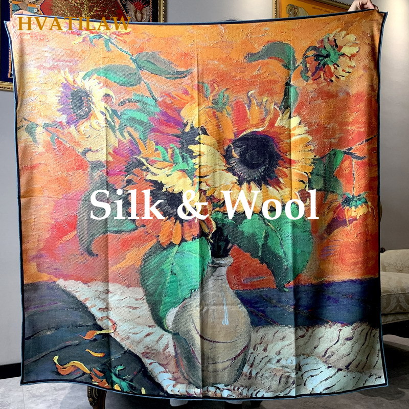 Women'S Fashion Poncho - Elegant 30% Silk 70% Wool Scarf