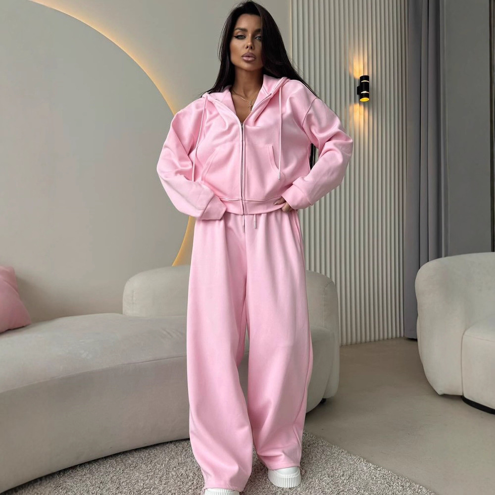 Women'S Fashion Zip Hoodie - Women's 2 Piece Loungewear Set, Zip