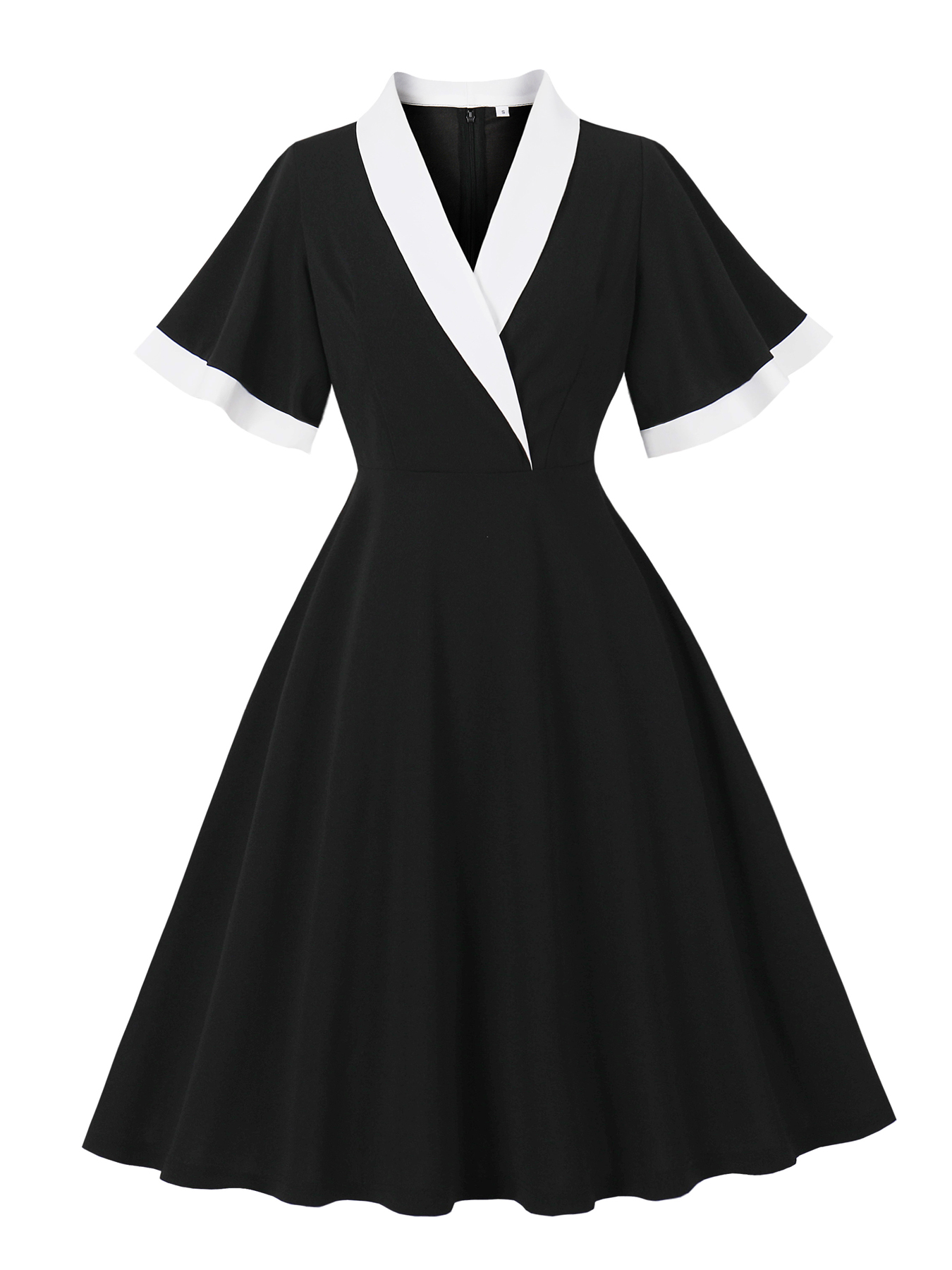 Tonval Contrast Lapel Flare Sl - đánh giá và giá Women'S Fashion Of The 50S