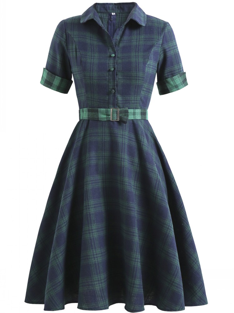 Women Pin Up Lattice Print Cas - đánh giá và giá Women'S Fashion Of The 50S