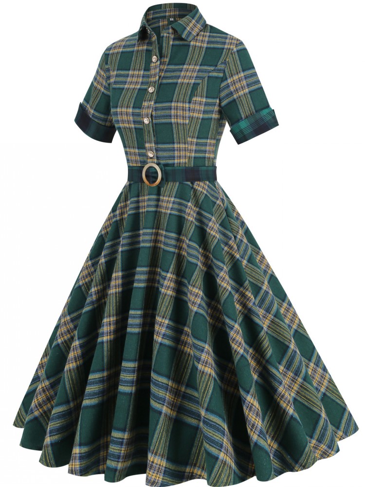 Women Pin Up Lattice Print Cas - đánh giá và giá Women'S Fashion Of The 50S