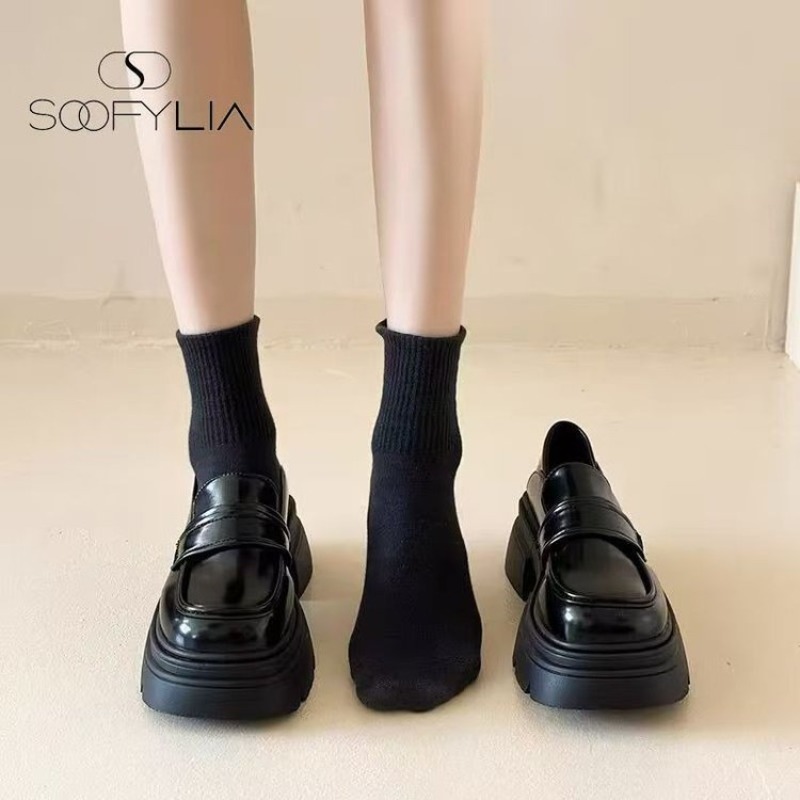 Women's Black Chunky Platform  - đánh giá và giá Women Fashion Heels