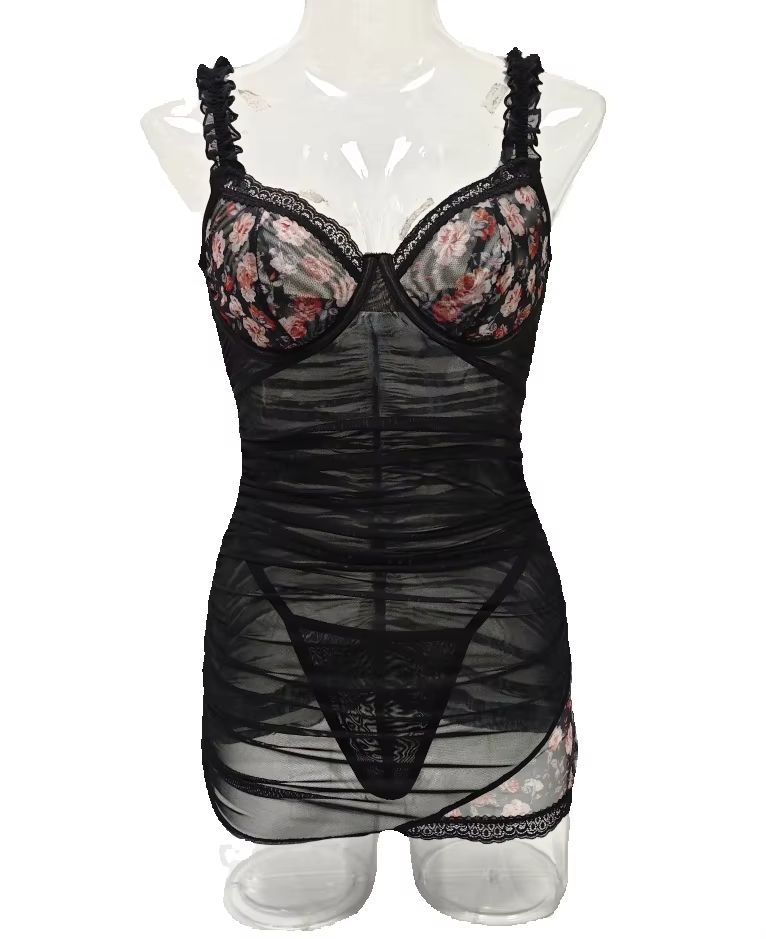 Women Lace Lingerie Dress Ruff - đánh giá và giá Spaghetti Strap Dress