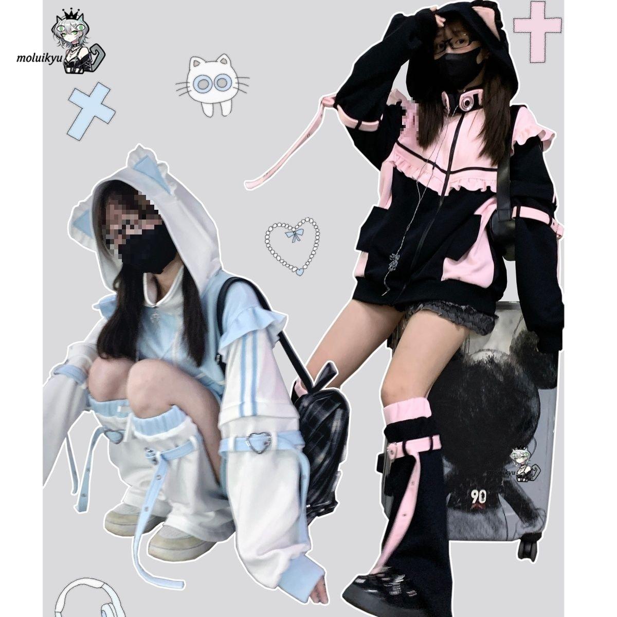 Y2K Kawaii Cat Ear Hoodie Wome - đánh giá và giá Women'S Fashion Zip Hoodie
