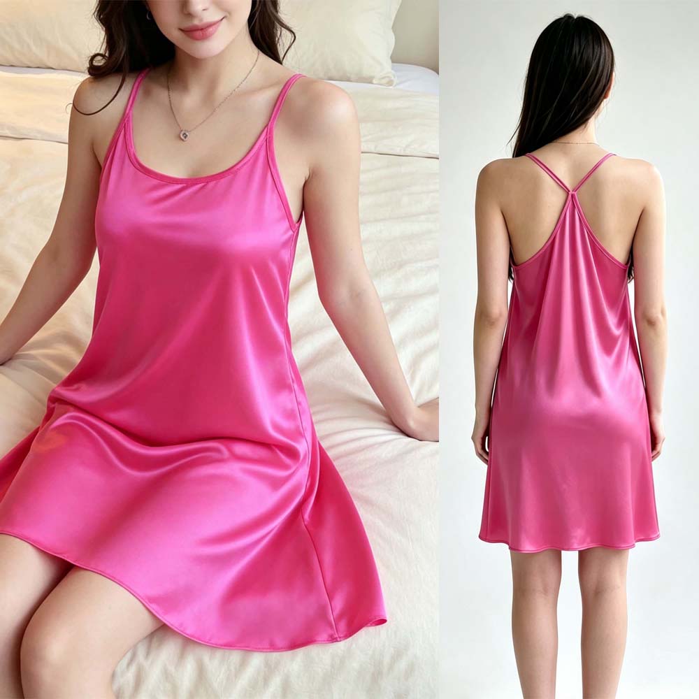 Pink Sexy Women's Home Dress S - đánh giá và giá Spaghetti Strap Dress
