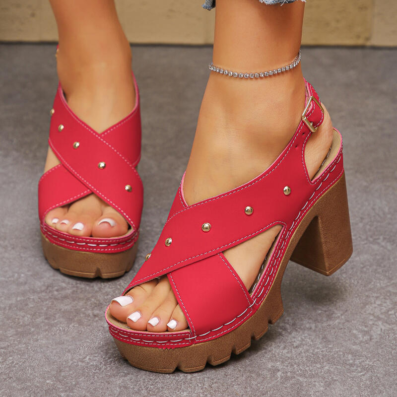 Vintage Super High Heel Cross  - đánh giá và giá Spaghetti Strap Dress