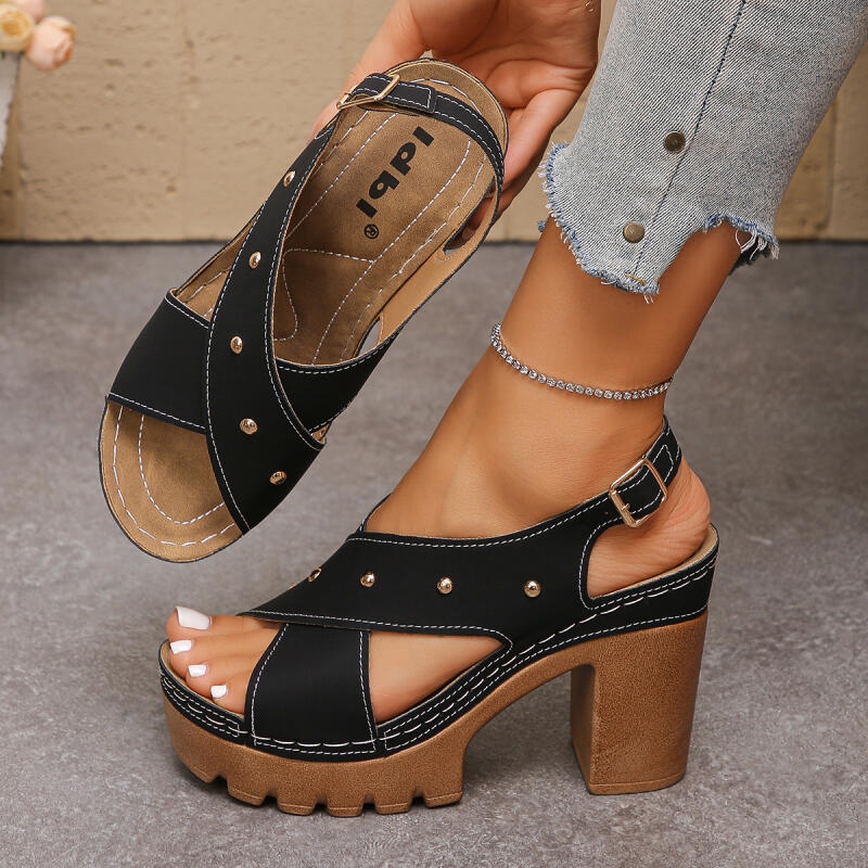 Vintage Super High Heel Cross  - đánh giá và giá Spaghetti Strap Dress